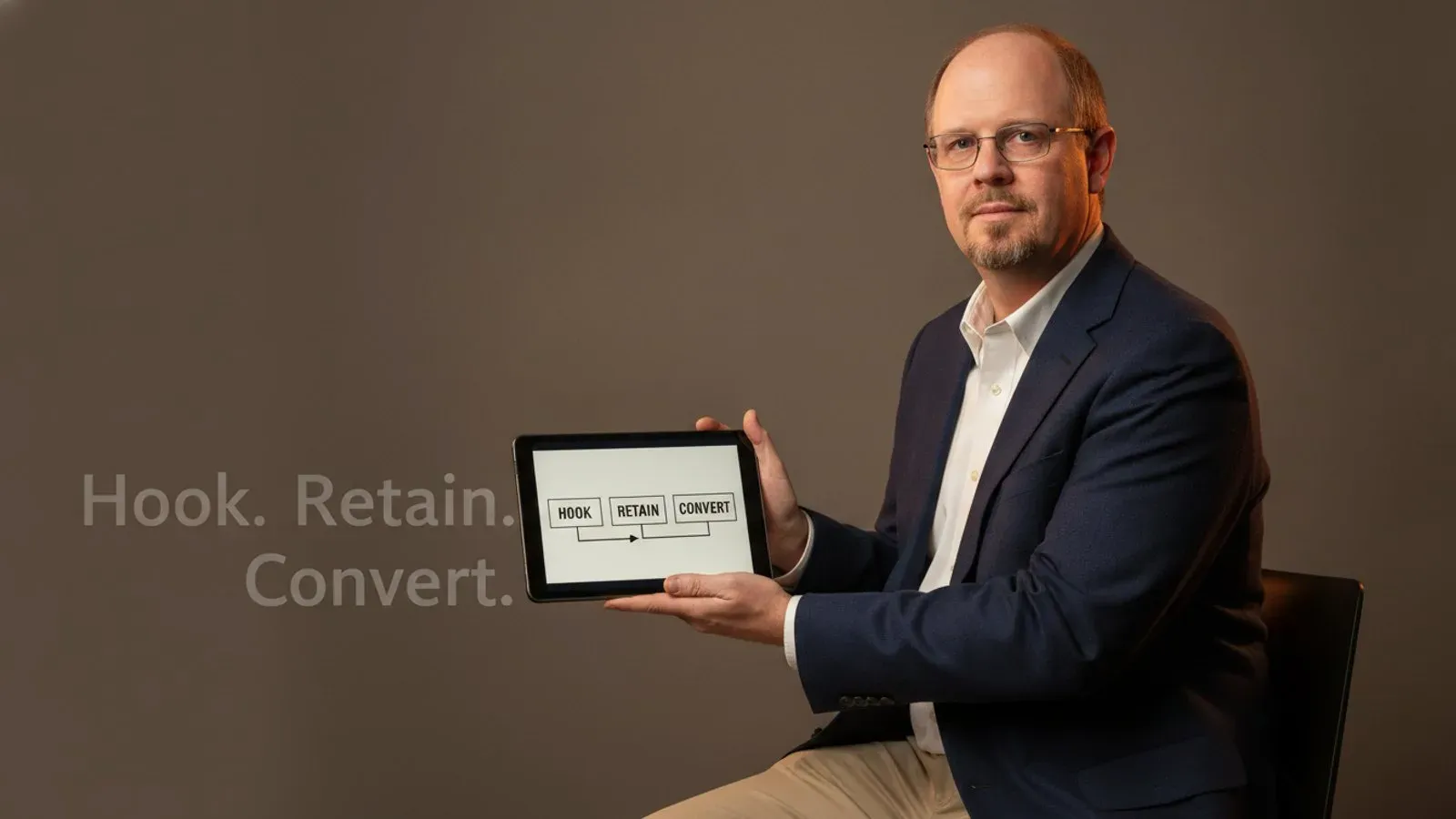 Ryan Borden reviewing a content piece against a hook, retain and convert checklist